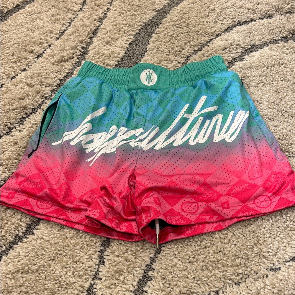 Pink and Green Gradient Shorts